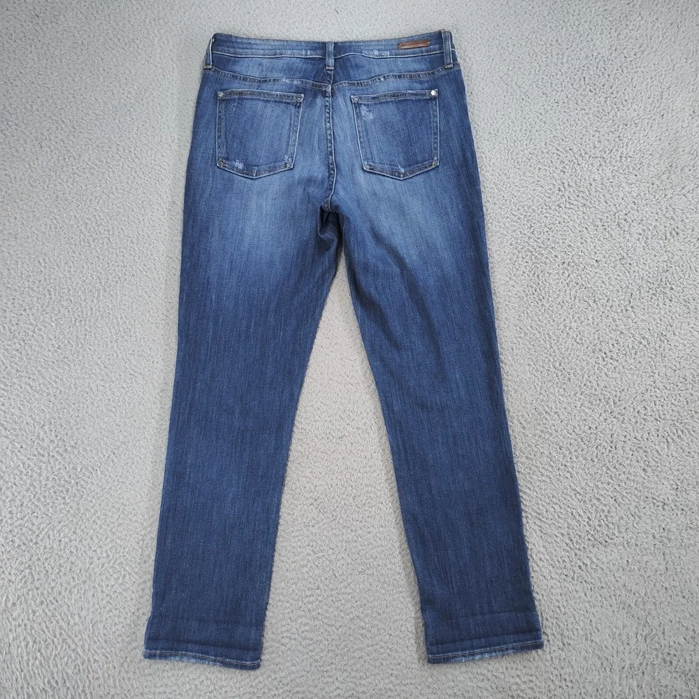 Pilcro and the Letterpress Jeans Womens 29 Blue Hyphen Medium Wash Distressed